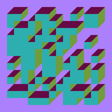 Implementation of Edward Zajec&rsquo;s &ldquo;Il Cubo&rdquo; from 1971. Essentially a Truchet tile set of 8 tiles and rules for placement art illustration