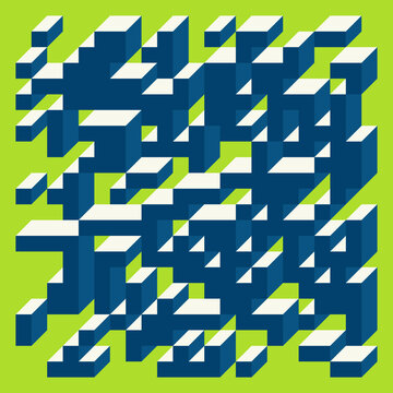 Implementation of Edward Zajec&rsquo;s &ldquo;Il Cubo&rdquo; from 1971. Essentially a Truchet tile set of 8 tiles and rules for placement art illustration