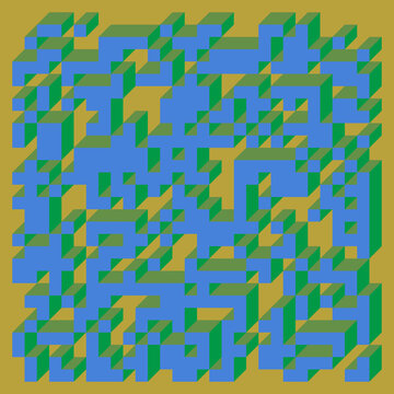 Implementation of Edward Zajec&rsquo;s &ldquo;Il Cubo&rdquo; from 1971. Essentially a Truchet tile set of 8 tiles and rules for placement art illustration