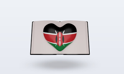 3d world book day Kenya flag rendering front view