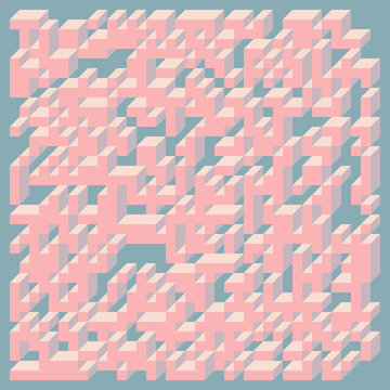 Implementation of Edward Zajec&rsquo;s &ldquo;Il Cubo&rdquo; from 1971. Essentially a Truchet tile set of 8 tiles and rules for placement art illustration