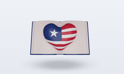 3d world book day Liberia flag rendering front view