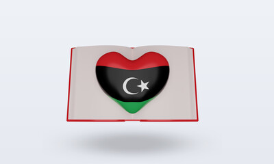 3d world book day Libya flag rendering front view