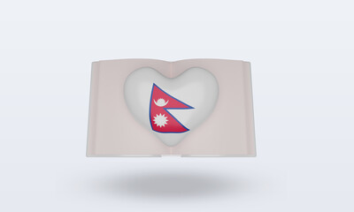 3d world book day Nepal flag rendering front view