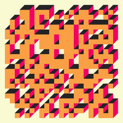 Implementation of Edward Zajec’s “Il Cubo” from 1971. Essentially a Truchet tile set of 8 tiles and rules for placement art illustration