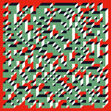Implementation of Edward Zajec&rsquo;s &ldquo;Il Cubo&rdquo; from 1971. Essentially a Truchet tile set of 8 tiles and rules for placement art illustration