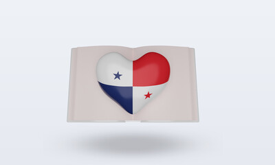 3d world book day Panama flag rendering front view