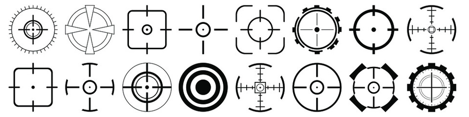 Aim icon vector set. Hunting illustration sign collection. shot symbol or logo.