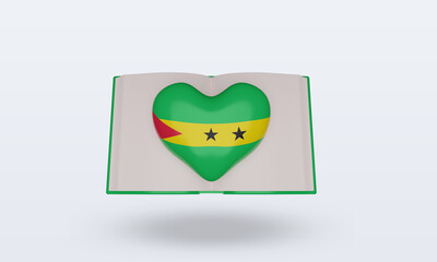 3d world book day Sao Tome and Principe flag rendering front view