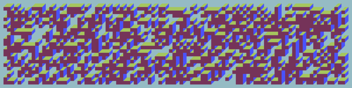 Implementation of Edward Zajec&rsquo;s &ldquo;Il Cubo&rdquo; from 1971. Essentially a Truchet tile set of 8 tiles and rules for placement art illustration