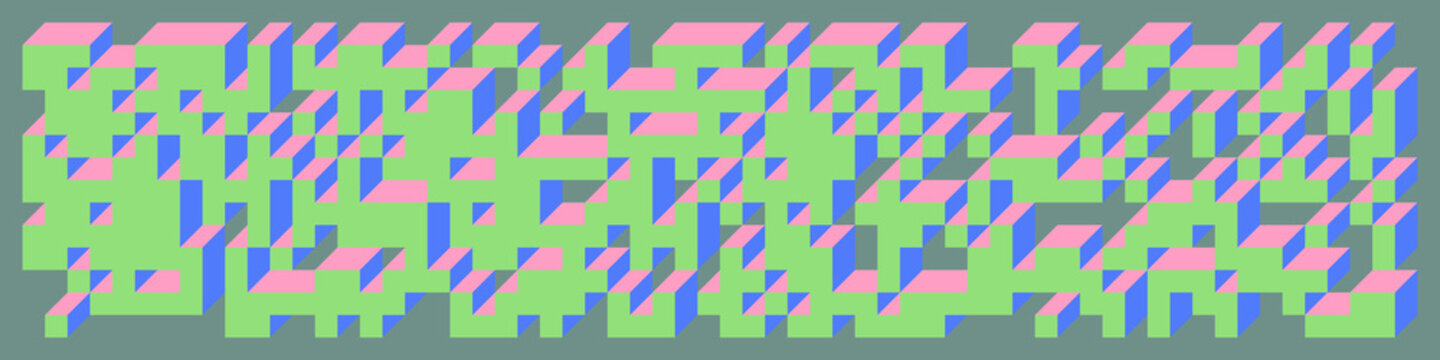 Implementation of Edward Zajec&rsquo;s &ldquo;Il Cubo&rdquo; from 1971. Essentially a Truchet tile set of 8 tiles and rules for placement art illustration
