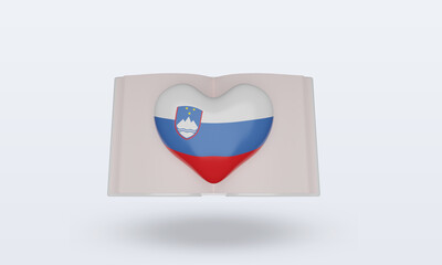 3d world book day Slovenia flag rendering front view