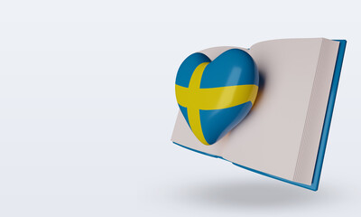 3d world book day Sweden flag rendering right view