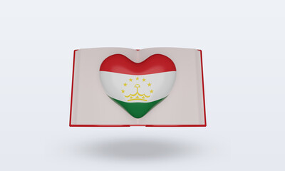 3d world book day Tajikistan flag rendering front view