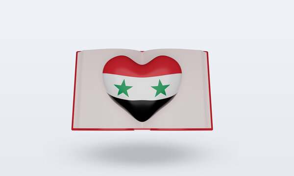 3d World Book Day Syria Flag Rendering Front View