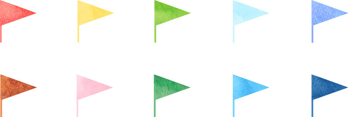 カラフルな旗のセット