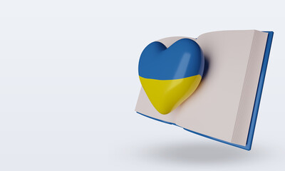 3d world book day Ukraine flag rendering right view