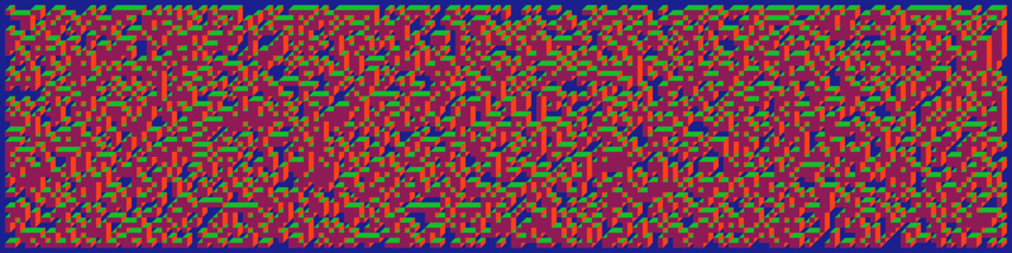 Implementation of Edward Zajec&rsquo;s &ldquo;Il Cubo&rdquo; from 1971. Essentially a Truchet tile set of 8 tiles and rules for placement art illustration
