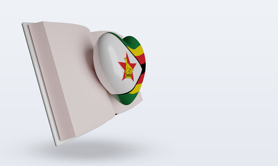 3d world book day Zimbabwe flag rendering left view