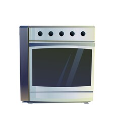 Fototapeta premium Gas or electric stove. Kitchen equipment. Kitchen equipment. Illustration is isolated on white background. Vector