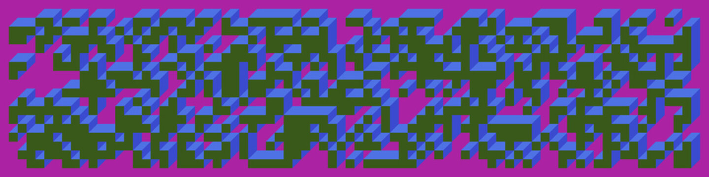 Implementation of Edward Zajec&rsquo;s &ldquo;Il Cubo&rdquo; from 1971. Essentially a Truchet tile set of 8 tiles and rules for placement art illustration