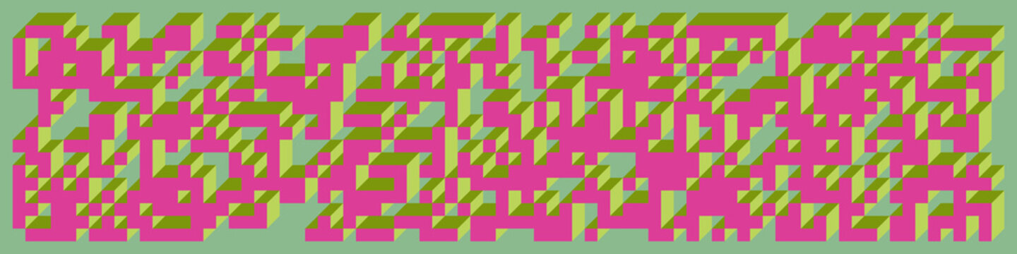 Implementation of Edward Zajec&rsquo;s &ldquo;Il Cubo&rdquo; from 1971. Essentially a Truchet tile set of 8 tiles and rules for placement art illustration