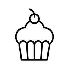Cup Cake Icon Vector Design Template.