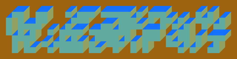 Implementation of Edward Zajec’s “Il Cubo” from 1971. Essentially a Truchet tile set of 8 tiles and rules for placement art illustration