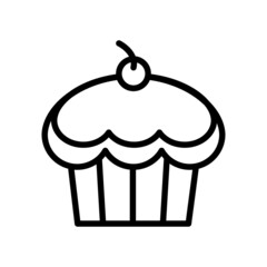 Cup Cake Icon Vector Design Template.