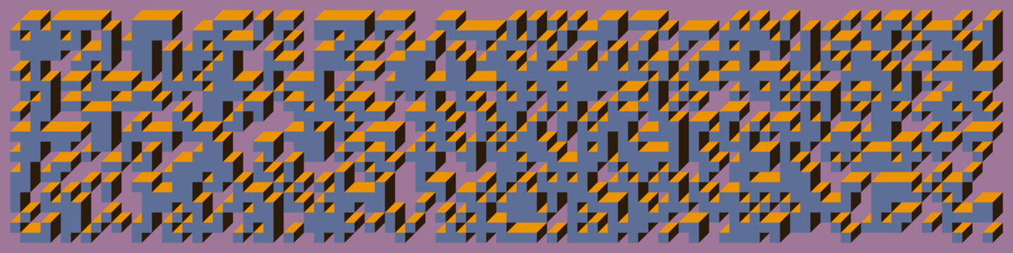 Implementation of Edward Zajec&rsquo;s &ldquo;Il Cubo&rdquo; from 1971. Essentially a Truchet tile set of 8 tiles and rules for placement art illustration