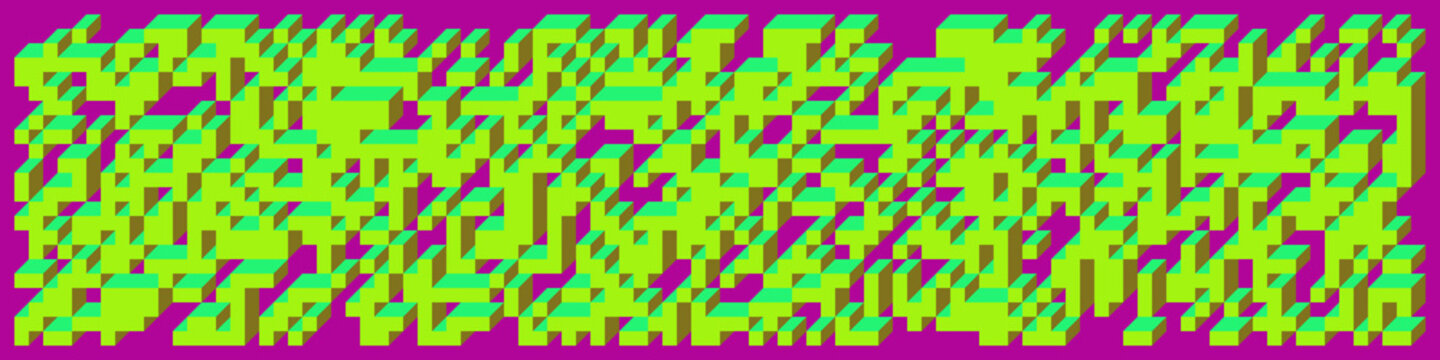 Implementation of Edward Zajec&rsquo;s &ldquo;Il Cubo&rdquo; from 1971. Essentially a Truchet tile set of 8 tiles and rules for placement art illustration