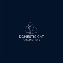 Domestic cat logo icon design vector template