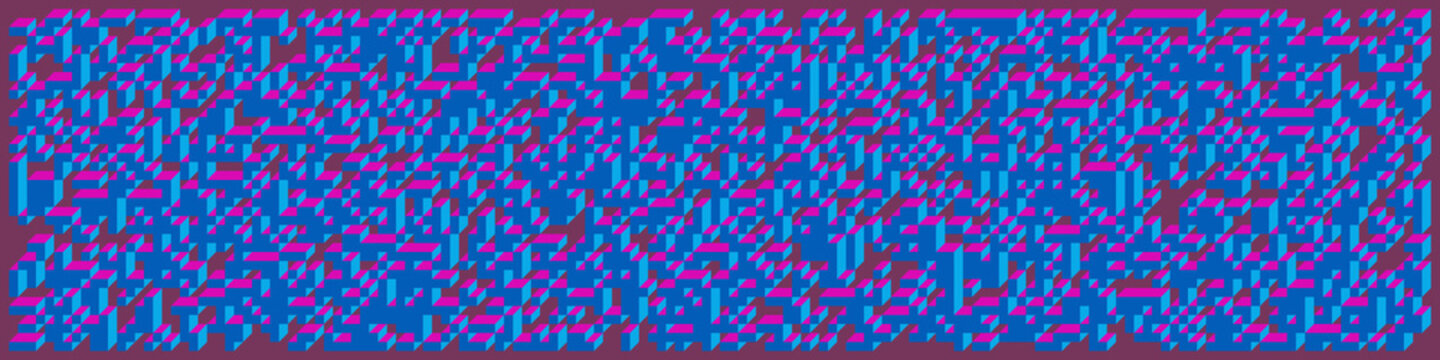 Implementation of Edward Zajec&rsquo;s &ldquo;Il Cubo&rdquo; from 1971. Essentially a Truchet tile set of 8 tiles and rules for placement art illustration