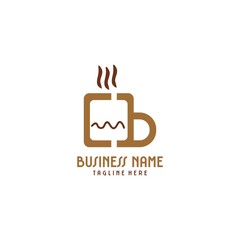 Letter CB Hot Drink Logo Template