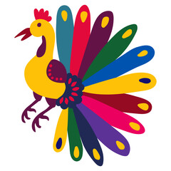 Hand drawn bird. White background, isolate. flat style. vector illustration.	