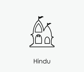 Hindu vector icon. Editable stroke. Symbol in Line Art Style for Design, Presentation, Website or Apps Elements, Logo. Pixel vector graphics - Vector