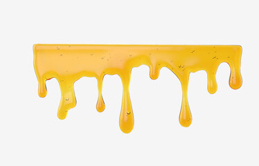 Dripping honey on white background. Bee products by organic natural ingredients concept.