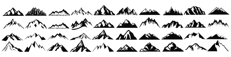 Foto op Plexiglas Mountains icon vector set. hike, travel illustration sign collection. camping symbol. © Denys