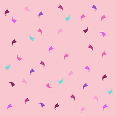 The pattern is made of geometric shapes. fluttering like autumn leaves blue purple pink orange white background