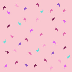The pattern is made of geometric shapes. fluttering like autumn leaves blue purple pink orange white background