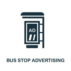 Bus Stop Advertising flat icon. Colored element sign from outdoor advertising collection. Flat Bus Stop Advertising icon sign for web design, infographics and more.