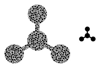 Recursion mosaic links icon. Vector mosaic is composed with random rotated links icons. Recursion mosaic from links icons.