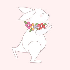 easter bunny with flower.