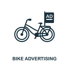 Bike Advertising flat icon. Colored element sign from outdoor advertising collection. Flat Bike Advertising icon sign for web design, infographics and more.