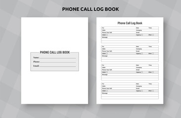 Phone call log book KDP interior