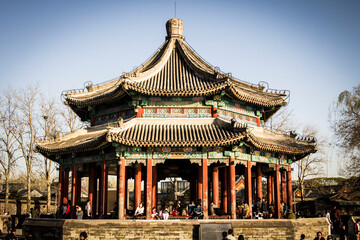 Naklejka premium Chinese pagoda at Summer Palace in Beijing, China