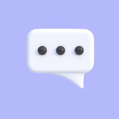 Modern 3D Minimal, white chat bubble. social media post concept. 3d render