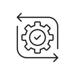 simple thin line organization procedure pictogram