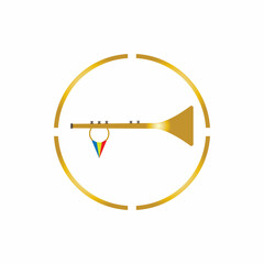 Trumpet music instrument vector icon