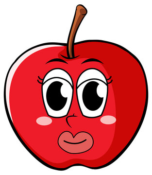Red apple with happy face